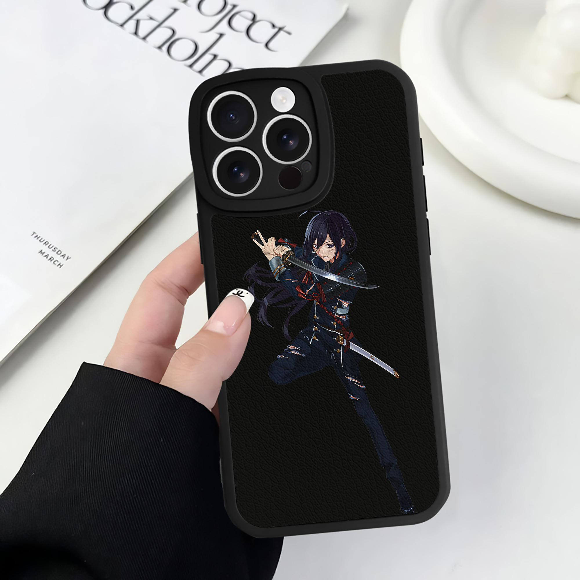 （画像用） 刀剣乱舞 Touken Ranbu 【iPhone 16シリーズ対応】シリコンスマホケース（レザー調） 材質：シリコン